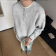 Yiran presents American Henry collar sweater for men in winter new high-end lazy style bottoming sweater cleanfit jacket for men light gray L recommended 120-135Jin Jin equals 0.5 kg