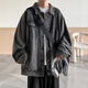NEW OR MODE American retro high street denim jacket men's new spring and autumn youth trendy brand handsome high-end jacket top gray XL