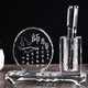 Chifeng Crystal Pen Holder Office Supplies Desktop Ornaments School Graduation Party Commemorative Teacher's Day Gift Ornaments Star Anise + Pen Holder + Colored Bottom Board