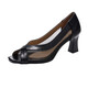 Pale memory fish mouth sandals for women 2025 new summer thick heels high heels summer soft leather mesh single mid-heel leather shoes black 34