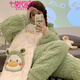 Modal Pyjamas für Frauen im Herbst und Winter, verdickter und warmer Korallenmerkt, können außen mit dreischichtiger Baumwollstudentin Flanell Home Wheel 7027 m [empfohlen, 90-100 Jin zu tragen [Jin gleich 0,5 kg]]]