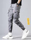 
Baifeidi casual pants men's trendy Korean style work pants men's summer hip-hop men's high elastic ins tying pants 9 minutes spring and summer gray GX9738 L