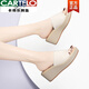卡帝乐鳄鱼（CARTELO）坡跟真皮凉拖鞋女室外穿2025年新款夏季厚底时尚夏天妈妈高跟凉鞋 JST 12052 黑色/跟高6cm 35
