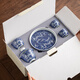 SUSHI CERAMICS National Trend Blue and White Tea Set Xianglong Cover Bowl Master Cup Teacup Kung Fu Tea Set