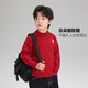 Zuoxi Boys Angora Sweater Winter 2025 Children's Love Boys Retro New Year's Wear Top Red 160