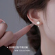 Qi Xiaomi 999 pure silver four-leaf clover earrings for women, pierced earrings, screw twist buckles, high-end 2025 new trendy earrings, 999 pure silver, four-leaf clover earrings, a pair of twist buckles