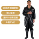 Hongshiyu PVC full-body waders for fishing, fishing suits, thickened wading pants, waterproof one-piece fishing pants, yellow knitted gloves, whole body 43