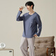 Langsha Pajamas Мужчины на 100% чистое хлопковое с длинным рукавом мужская домашняя одежда осень и зима удобная хлопковая пижама пижамы и брюки.