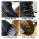 ZHR women's boots real cowhide INS trendy Martin boots for women 6-hole fashionable internet celebrity style versatile short boots for women thick sole height-enhancing and lightweight G316H black 37