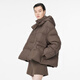Jnby/Jiangnan tela Otoño e invierno Down Jacket para mujeres Diseño tridimensional Collar mangas largas 5o0c13660 209/marrón oscuro L