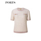 Ports printemps nouveaux bijoux de poitrine féminine embelli tricot à manches courtes courte alp8k701rxx008 eau vanille jaune l