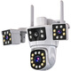 Conring12 Millionen Kamera Outdoor Überwachung Wireless WiFi -Netzwerk Full Color Night Vision 360 Grad Panoramic Gimbal rotiert keine blinden Flecken Home Mobile Phone Remote Monitor 64G Speicher