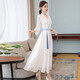 Dainaya Cheongsam Women's 2025 Spring and Summer New Chinese Style Women's Chinese Style Daily Improved Retro Hanfu Dress 2877 White 2XL