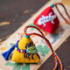 Wang's Hand Cult Sachet bordado Sachete Pequeño Venenos Cinco Venenos, Wormwood de Paz Talisman, Cabello de collar de colgantes de medicina tradicional china (incluidas cinco piezas)