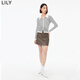 
LILY autumn new women's clothing retro workwear commuting elegant temperament slim PU short skirt A-line skirt women 719 chestnut brown M