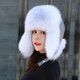 Luomei Huarou fox fur hat for women in winter trendy outdoor warm ski fur hat sheepskin hat top raccoon fur hat casual fashion Lei Feng hat blue fox natural leather hat top S head circumference 54cm-56cm