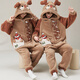 Junge Liebeswörter Pyjamas für Männer und Frauen Paare Korallenletzer Herbst und Winter plus Samt verdickte große Größe von Jugendlichen Casual Home Clothing-Anzüge von YPF3891 Frauen XL (120-140jin [Jin gleich 0,5 kg]))