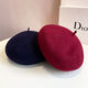 Gongbaicao Beret Frauen Herbst und Winter Mode lässig vielseitig dreidimensional dicke südliche Hut Beret Top Hut mittelrosa