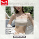 MiiOW Summer Invisible Strapless Thin Underwear Women's Wrapped Bra Bandeau Style Small Breast Gathering Anti-Sagging Nipple Bra Lace Bandeau Off-White M Size (32/70ABC)