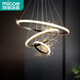Four Seasons Muge (MICOE) Lighting Living Room Chandelier Bedroom Restaurant Bar Chandelier Lighting Modern Simple Creative Lighting Adjustable Zhongshan Three Ring Black-20+40+60cm-60 Watt Three Colors