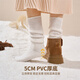 Bottes de neige zhr pour femmes Bottes courtes chaudes en peluche hiver