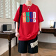 
Gegusen teenager short-sleeved T-shirt boys 12-15 years old junior and senior high school students sports and leisure suit big children trendy summer suit 3523 white (single short-sleeved) 2XL (130-160Jin [Jin equals about 0.5 kg])