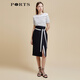 Ports Baozi Mall Même style que le début du printemps nouveau style 'Irrégulet Striped Tritt Top' LD8K724PZE015 Milky White Mydled Couleur L