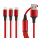 Jiabai DKH one-to-three data cable Apple/Type-c/Android three-in-one mobile phone charger cable Chinese red