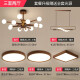 XMSJ New Chinese Kronleuchter Wohnzimmer Esszimmer Walnuss Vollkupferlampe moderne einfache atmosphärische magische Bohnenmolekül leichte Luxuslampe 1098-10 Kopf Walnuss + Kupferdecke neutral
