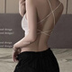 SKONWAT underwear for girls Korean style students without steel rims sexy gathered sagging beautiful back small chest suspender cross vest tube bra white + black small size 70-100Jin Jin is equal to 0.5 kg