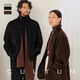 Cultum [lana pura de doble cara, mismo estilo para hombres y mujeres] 850g abrigo de lana engrosada para otoño e invierno, abrigo para hombres, chocolate M (50)