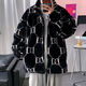 Commandant Bear Coton Coton Coton Coton Men's Winter Lambs peau de coton Coton Coton Cotton Hong Kong Style High Street Handsome Set de blanc W9904 + Noir Longue Black + Pantalon noir enlece
