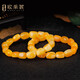 Ouchini Beeswax Style Bracelet Natural Raw Stone Amber Bracelet Chicken Oil Yellow Single Ring Russian Material Chinese Valentine's Day Gift 13-14g One item, one certificate, supports re-inspection