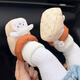 Miduer autumn and winter newborn baby 0-1 year old male and female baby soft-soled thickened shoes and socks all-in-one non-falling plus velvet waterproof cotton shoes 2 beige bears (Zai Zai waterproof cotton shoes) 12.5 M inner length 12.5cm recommended 8-15 months