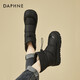 达芙妮（DAPHNE）厚底短靴女2025秋冬季新款松紧带雪地靴短筒加绒保暖户外女靴子 黑色 39