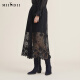 [High-end series] Answer to the mystery 2022 autumn new retro fashionable two-piece lace skirt 223GB1048 black flower XS