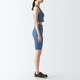 Muji Walker Frauen leicht trocknend halb Langhose Big04a3s Leggings Blau M.