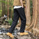 Sumpfgebiet Outdoor Mountaineering Herren Workwear Frühling und Sommer dünne lose geradlinige Ladung Casual Ice Seidenhose WS003 Schwarz XL