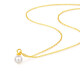 Mengjinyuan 18K gold pendant for women, gold 750 pearl pendant, simple clavicle chain birthday gift for girlfriend, pearl diameter is about 5.5mm - gold weight is about 0.09g