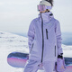 Kufeng 2024 new ski suit for men and women, outdoor waterproof single and double plate warm workwear, outdoor couple style snow suit, Aurora Purple Suit S