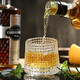 Gata Whiskey Glass Creative Rotating Cup Thickened Glass Wine Glass Spirits Rotating Cup Tumbler Design Glacier Drinking Glass Internet Celebrity Beverage Cup Phnom Penh 3 Pack Grid + Glacier + Vertical Pattern