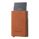 Qimo KEMY anti-theft brush pop-up card box shielded RFID ultra-thin card bag wallet metal wallet card cover carbon fiber pattern black