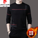 Pier Cardin Autumno de alta gama e invernal sudadera de terciopelo para hombres camiseta de manga larga camiseta engrosada de la base en espesas de mediana edad para hombres de mediana edad T F9902 Velvet negro 190/4xl adecuado para el peso 190-220Jin [Jin equivale a 0.5 kg]