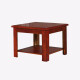 Maisen office desk modern simple solid wood veneer coffee table double layer small square table 0.6*0.6 double layer red walnut color MS-20XM-0731