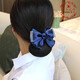 Gardenia blossoms, head flower, net bag, hairpin, professional hair net, hair cover, nurse, hotel property, hotel bank work bow decoration, gold-edged two-knot blue thick net