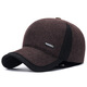 El nuevo sombrero de protección de oídos de invierno de Anisa para la sombrero de béisbol de los hombres a prueba de frío y cálido para papá de mediana edad y anciano y viejo sombrero grueso negro ajustable