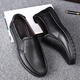ECHI new business casual shoes men's leather shoes large size toe-layer cowhide middle-aged shoes 36274 black 44