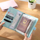 Qiaoyi ID Speichertasche Kartenpaket Datei Haushalt Registrierungsbuch Impfbuch Buch Baby Geburtsurkunde Tragbarer Passport Lose Leaf Book Speicher [A5 Blue Lose Leaf Book + 10 Transparent Bag]