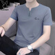 Playboy (playboy) T-shirt à manches courtes pour hommes 2025 Été Nouvelle tendance V-Neck Casual Loose Top Thin Cool Men's Clothing 5024 White L