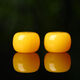 Moshe natural amber beeswax old-style barrel beads single beads round beads small bagels cake loose beads accessories 12x10mm chicken fat yellow each
